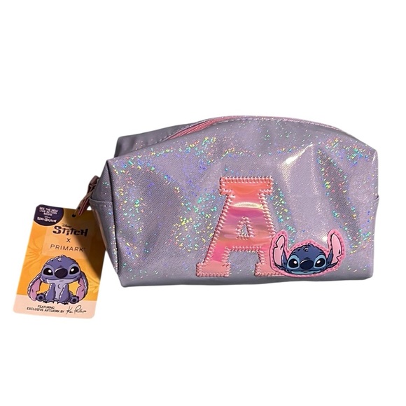 Primark Handbags - Disney Stitch x Primark Iridescent "A" Initial Makeup Bag Pouch